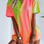 T-shirt oversize Ice Cream O'la Voga pomarańcz vs limonka