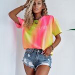 T-shirt oversize Ice Cream O'la Voga pomarańcz vs limonka