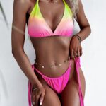 Bikini dwuczęściowe Ola Voga Hot Ombre neon róż vs neon limonka