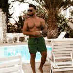 Spodenki kąpielowe męskie O'la Voga logowane OlvOlv czarne vs limonka