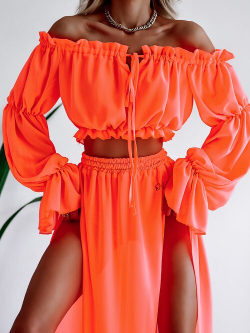 - WYPRZEDANE - Komplet zwiewny Ola Voga Calypso neonowy pomarańczowy