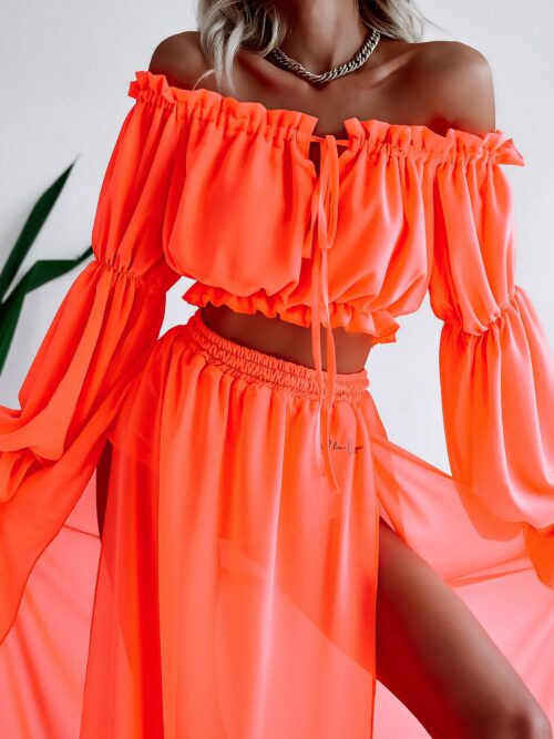 - WYPRZEDANE - Komplet zwiewny Ola Voga Calypso neonowy pomarańczowy