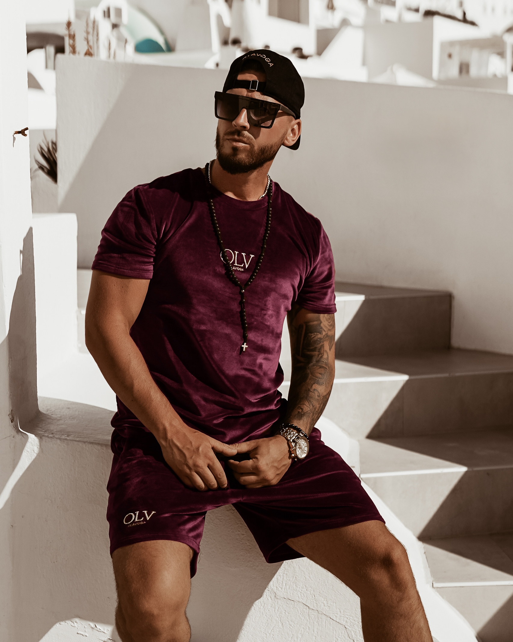 Komplet męski O'la Voga Velvet OLV Man bordowy Komplet męski O'la Voga Velvet OLV Man bordowy