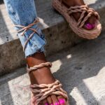 Sandały plecione Madam Energa beżowe