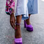Sandały na platformie Madam Sukses fioletowe