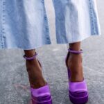 Sandały na platformie Madam Sukses fioletowe