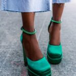 Sandały na platformie Madam Sukses zielone