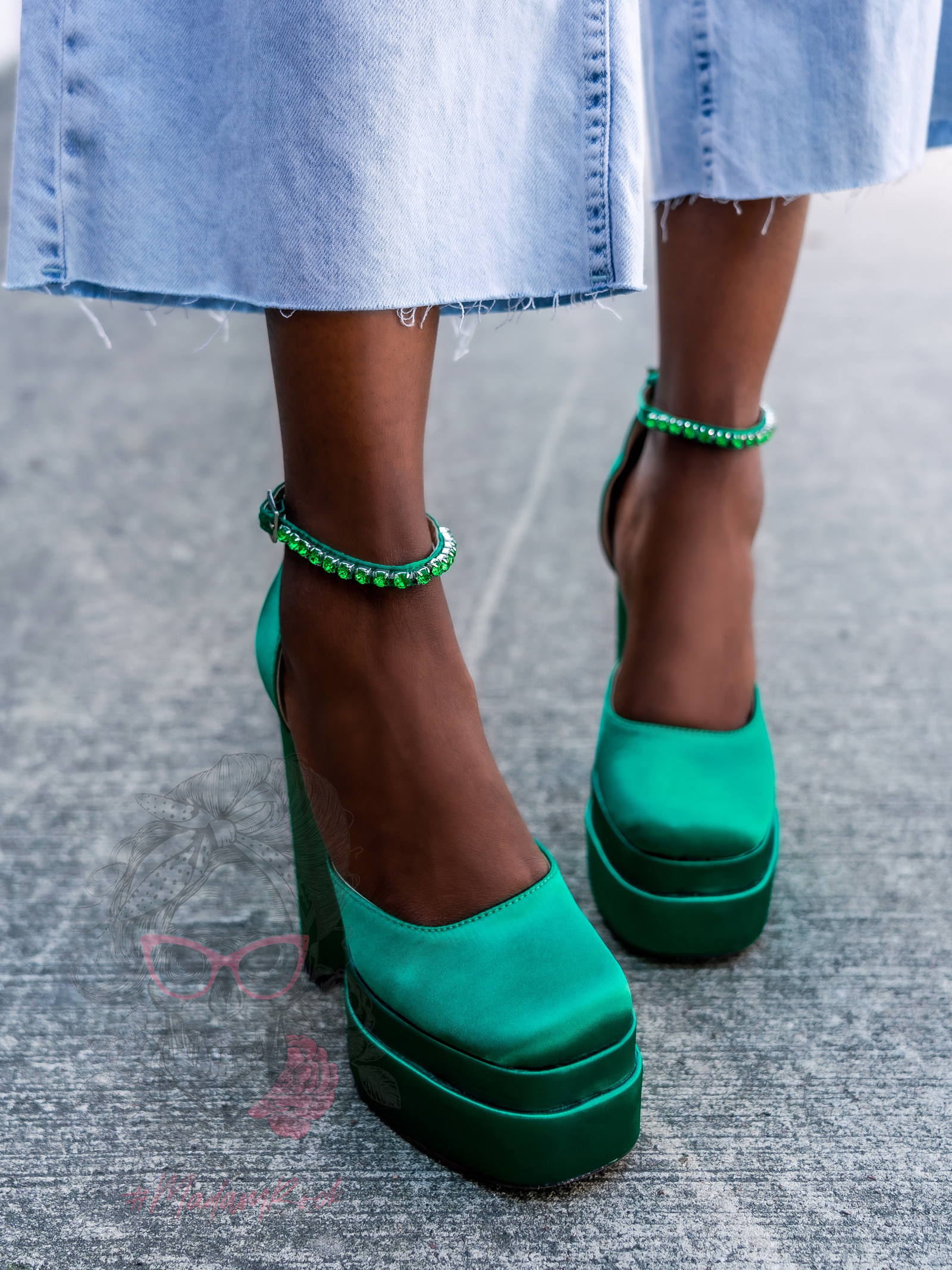 Sandały na platformie Madam Sukses zielone