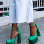 Sandały na platformie Madam Sukses zielone