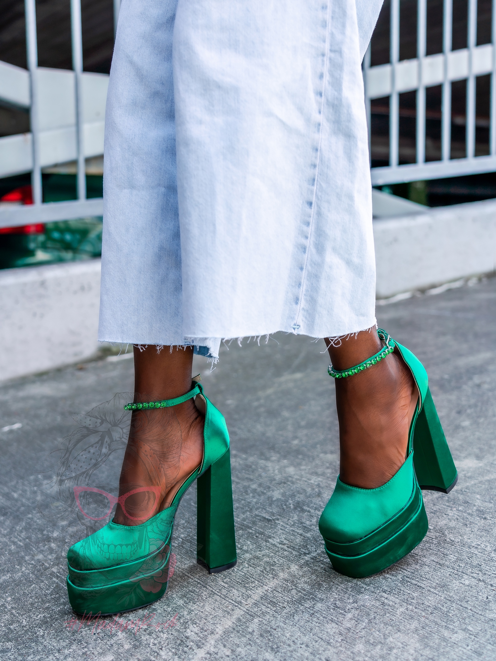 Sandały na platformie Madam Sukses zielone