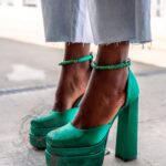 Sandały na platformie Madam Sukses zielone