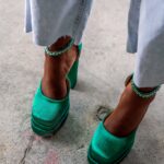 Sandały na platformie Madam Sukses zielone