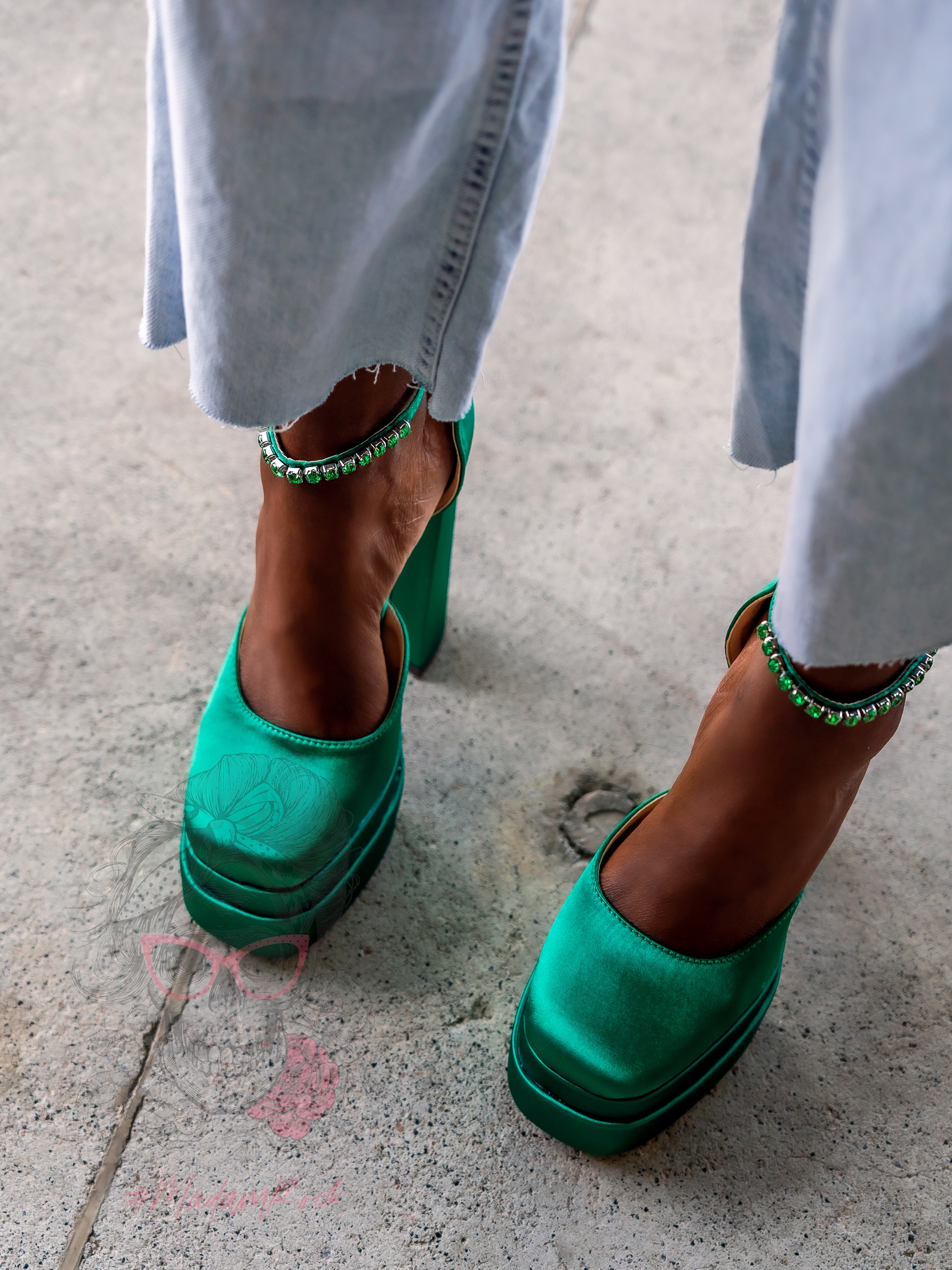 Sandały na platformie Madam Sukses zielone