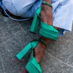 Sandały na platformie Madam Sukses zielone