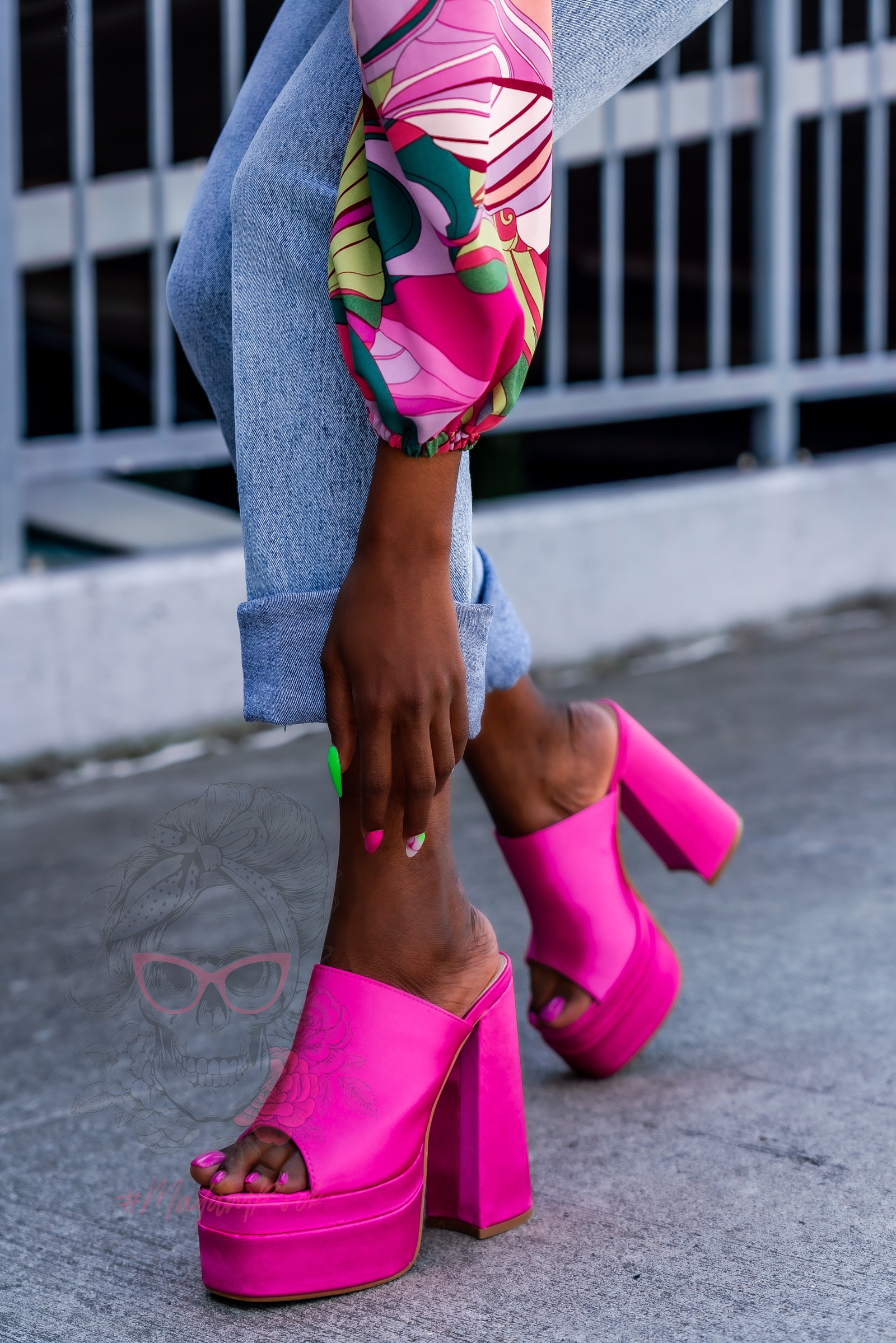 Klapki na platformie Madam Mediolan fuksja Klapki na platformie Madam Mediolan fuksja