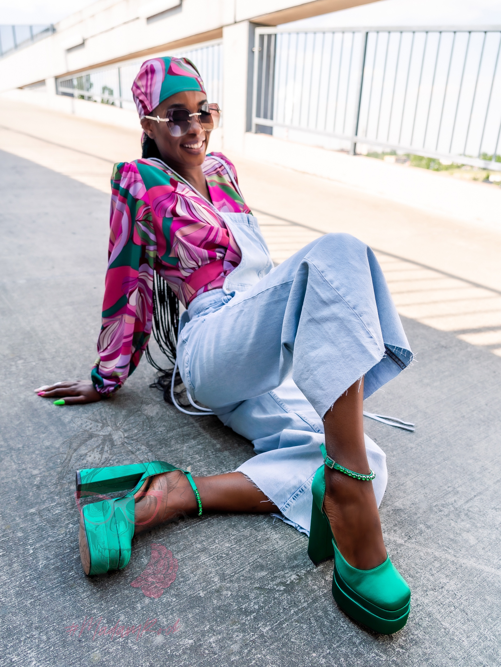 Sandały na platformie Madam Sukses zielone