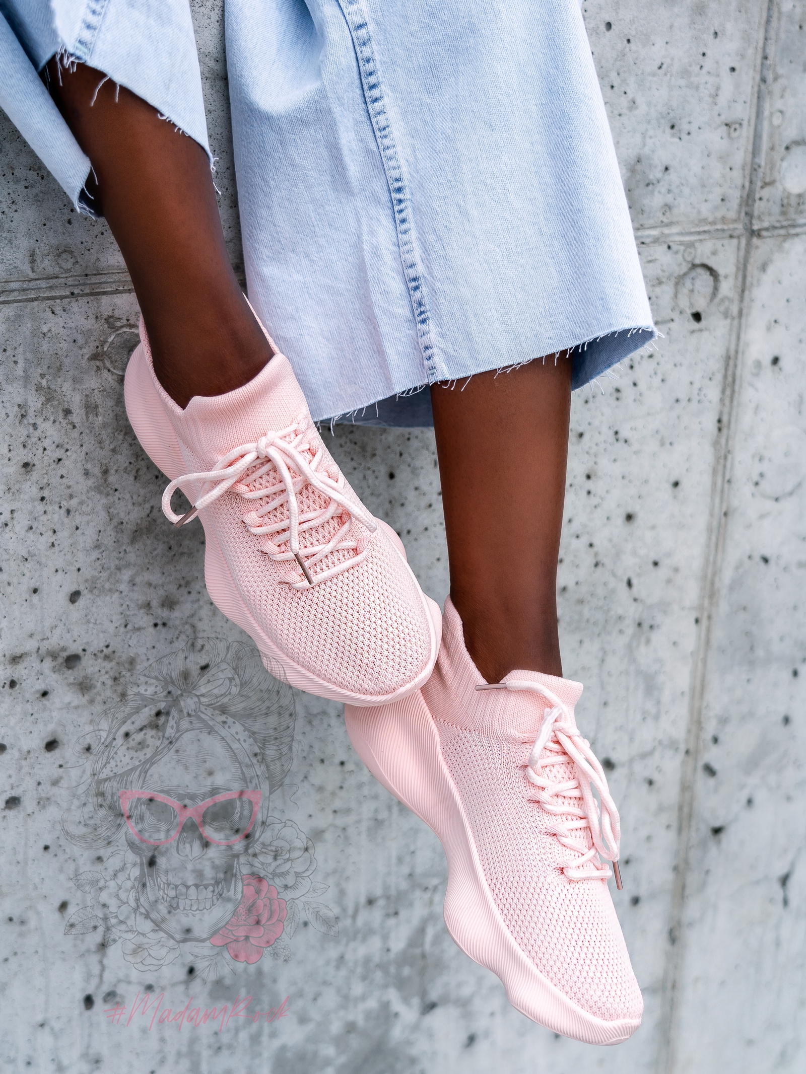 Buty sportowe Madam Rubis pudrowe