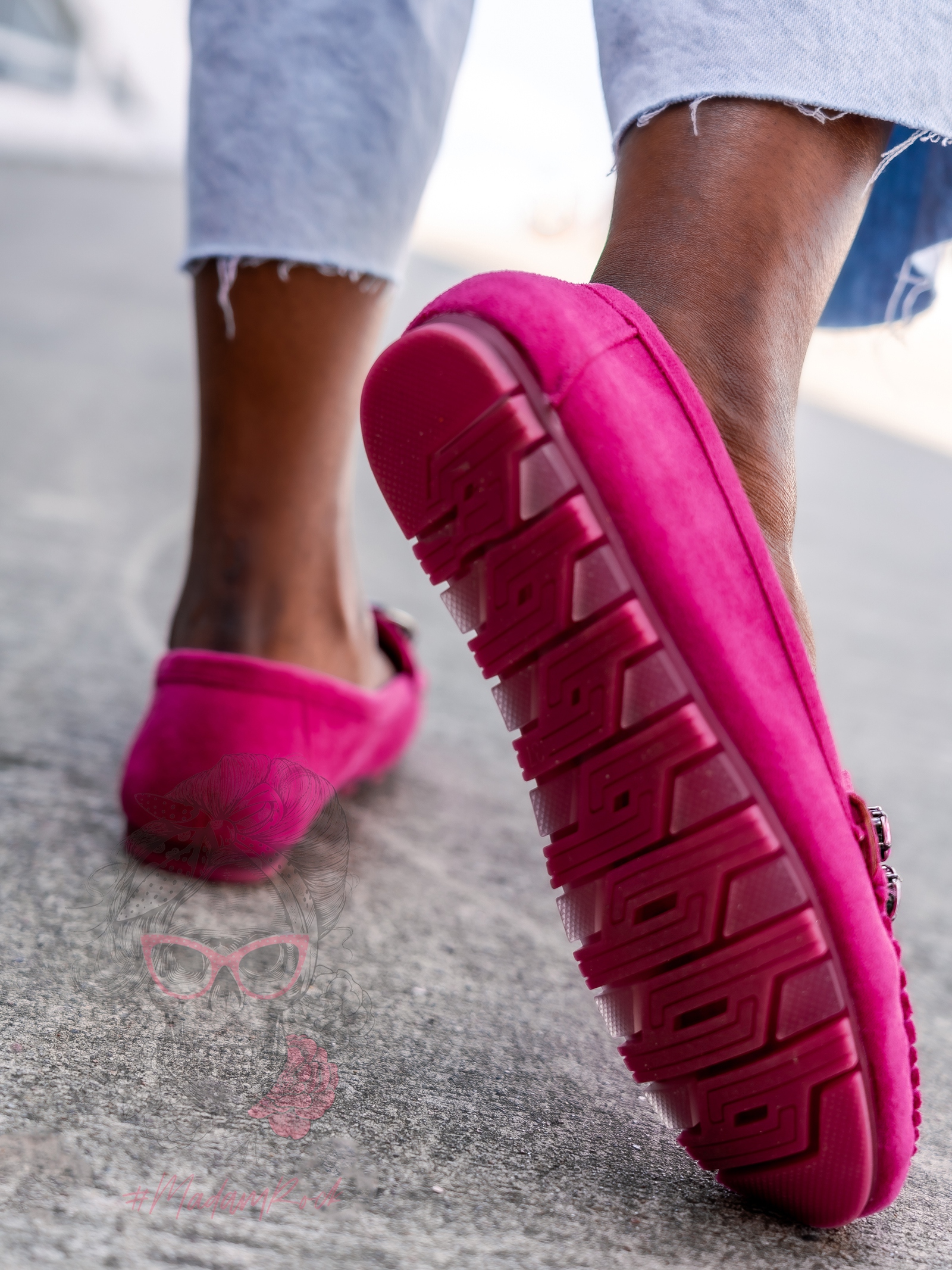 Mokasyny zamszowe Madam Nekos fuksja Mokasyny zamszowe Madam Nekos fuksja