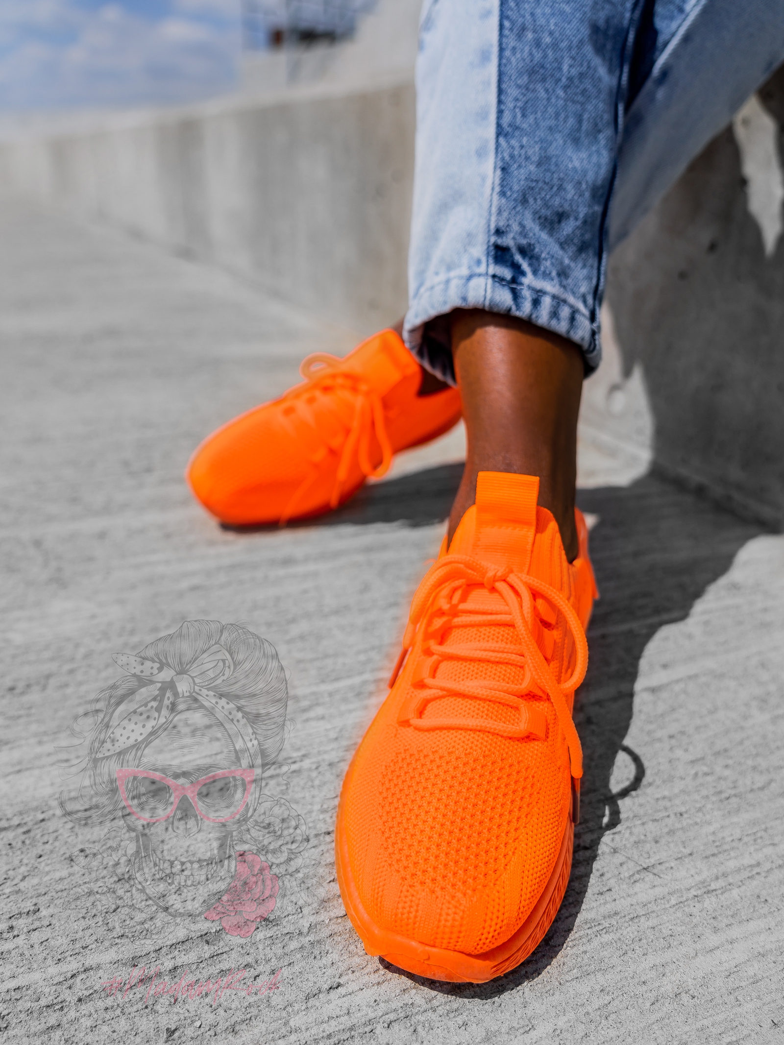 Buty sportowe Madam Sellso neon pomarańczowe