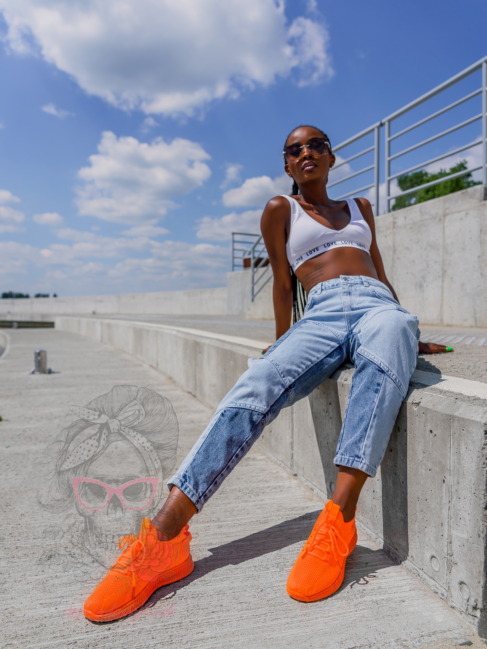 Buty sportowe Madam Sellso neon pomarańczowe Buty sportowe Madam Sellso neon pomarańczowe