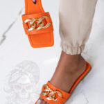 Klapki płaskie Madam Sunflower pomarańczowe