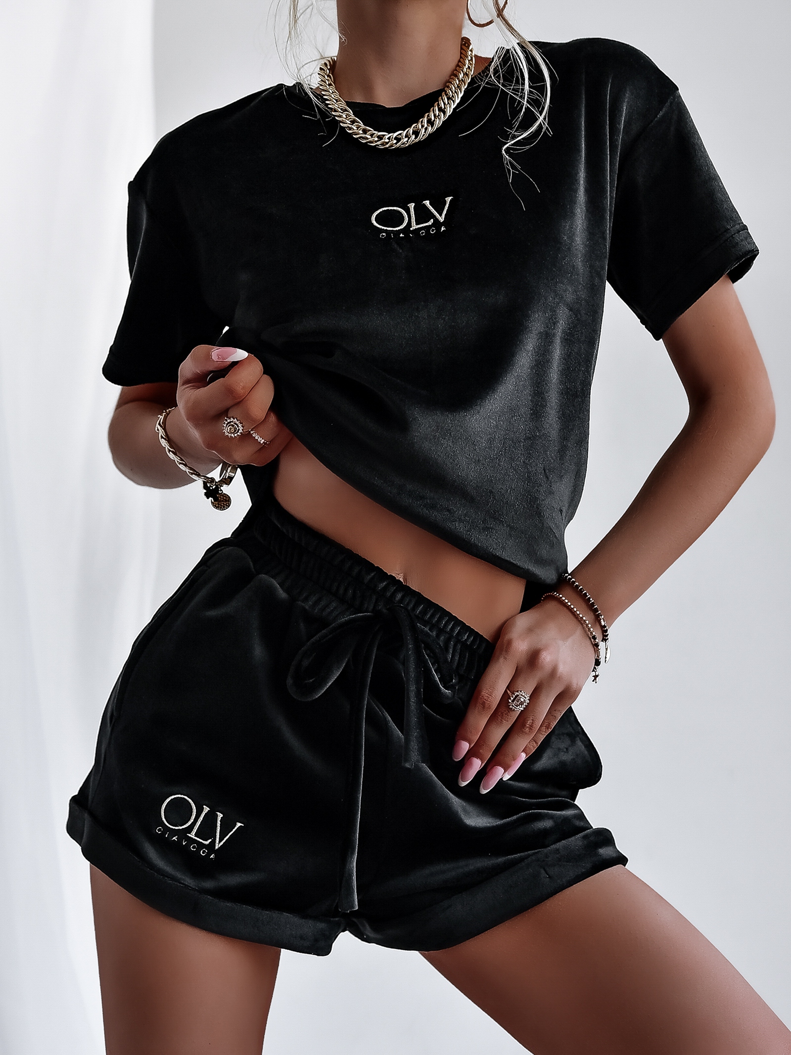 Komplet welurowy O'la Voga Velvet OLV czarny Komplet welurowy O'la Voga Velvet OLV czarny