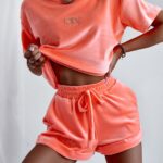 Komplet welurowy O'la Voga Velvet OLV łososiowy