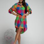 Koszula oversize w kratę Tutti kolorowa