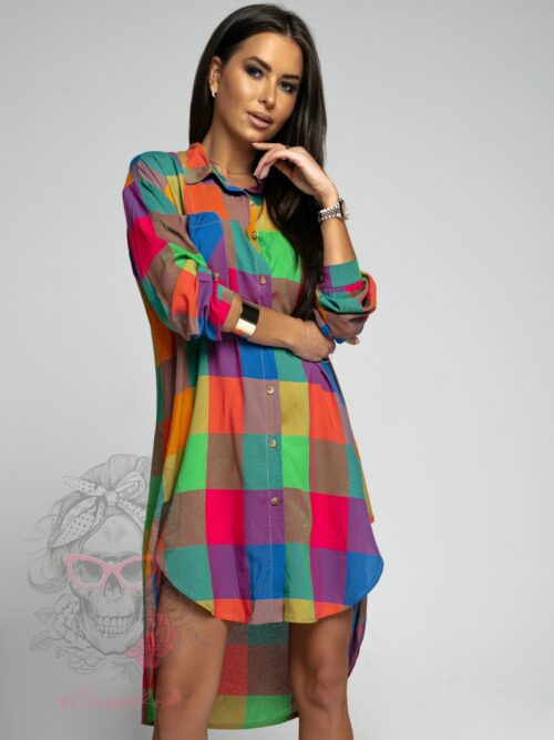 Koszula oversize w kratę Tutti kolorowa