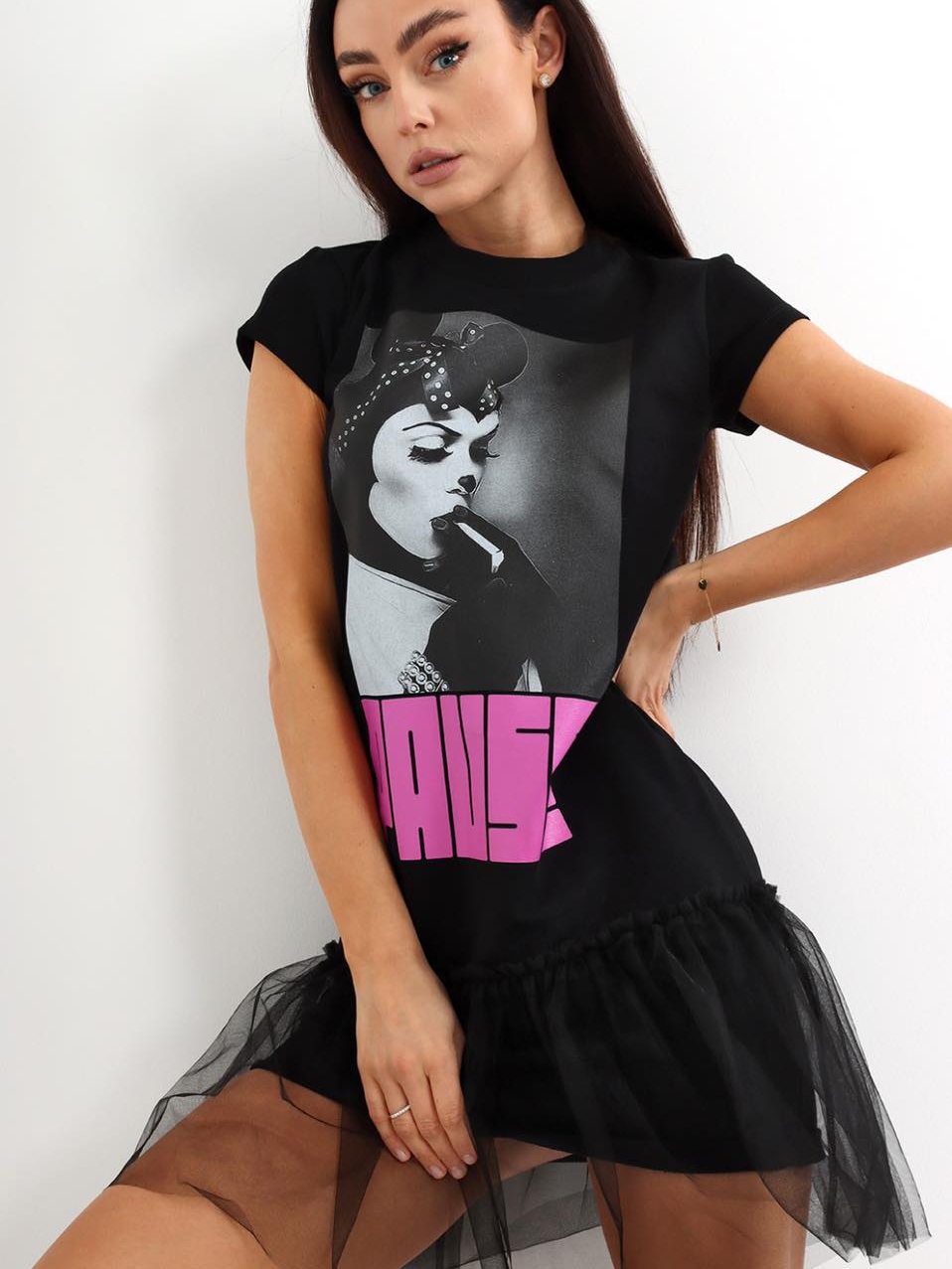 Sukienka z tiulem Naughty Mouse czarna