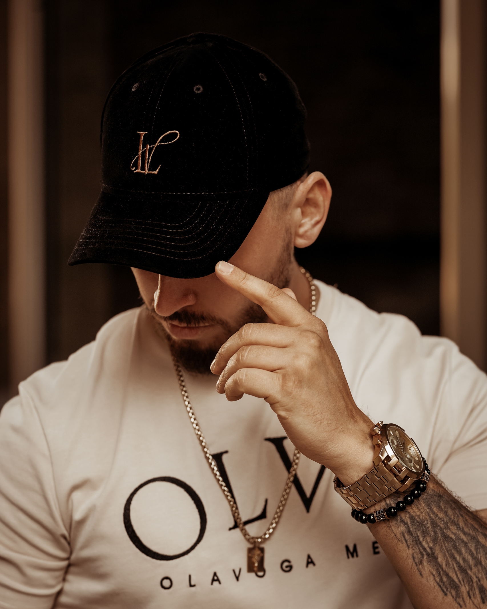 Czapka z daszkiem O'la Voga Velvet Cup LV czarna vs gold