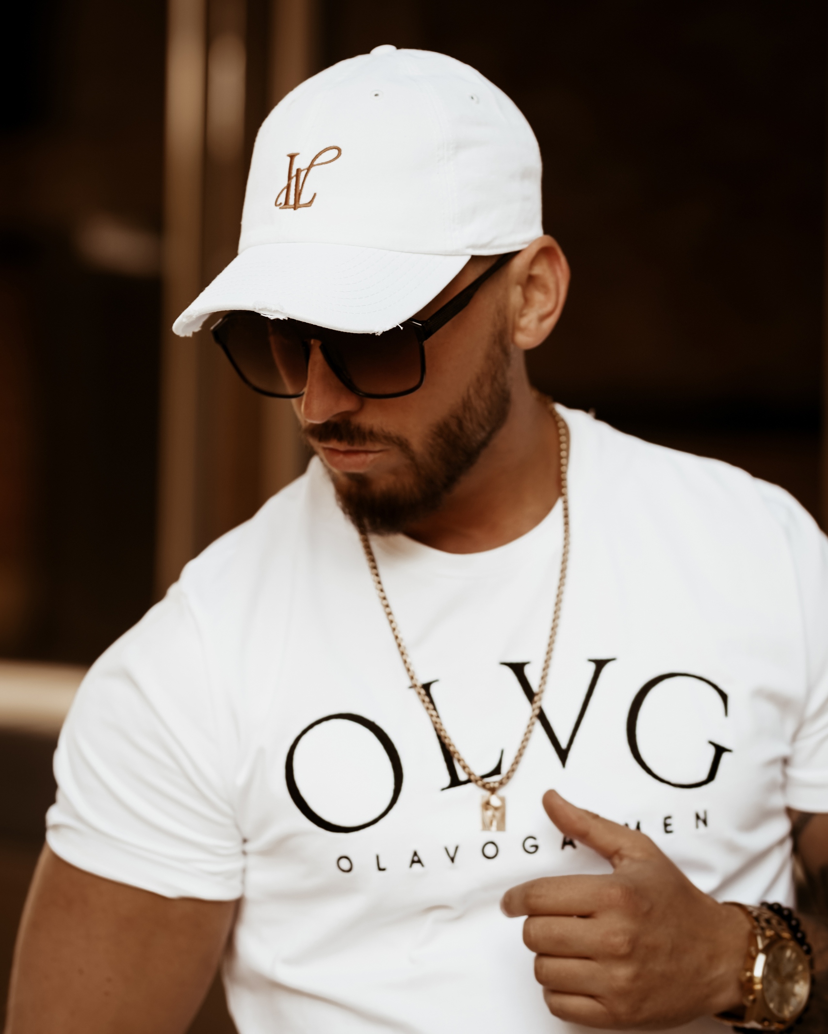 Czapka z daszkiem O'la Voga Ripped Cup LV biała vs gold