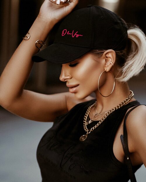 Czapka z daszkiem O'la Voga Basic Cup czarna vs neon róż