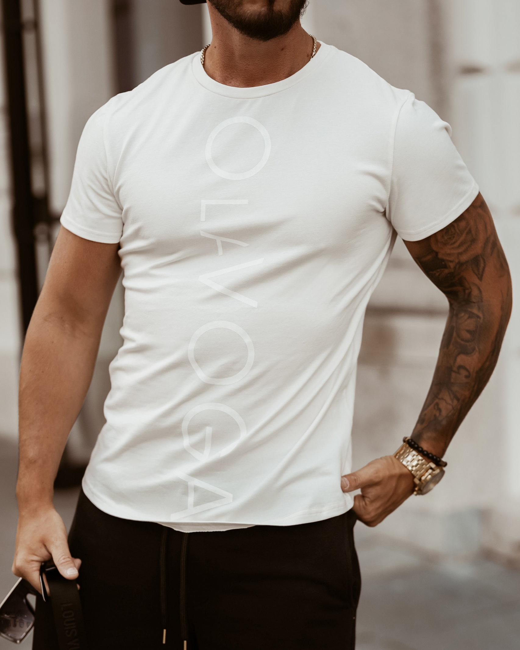 T-shirt męski Big OlaVoga biały