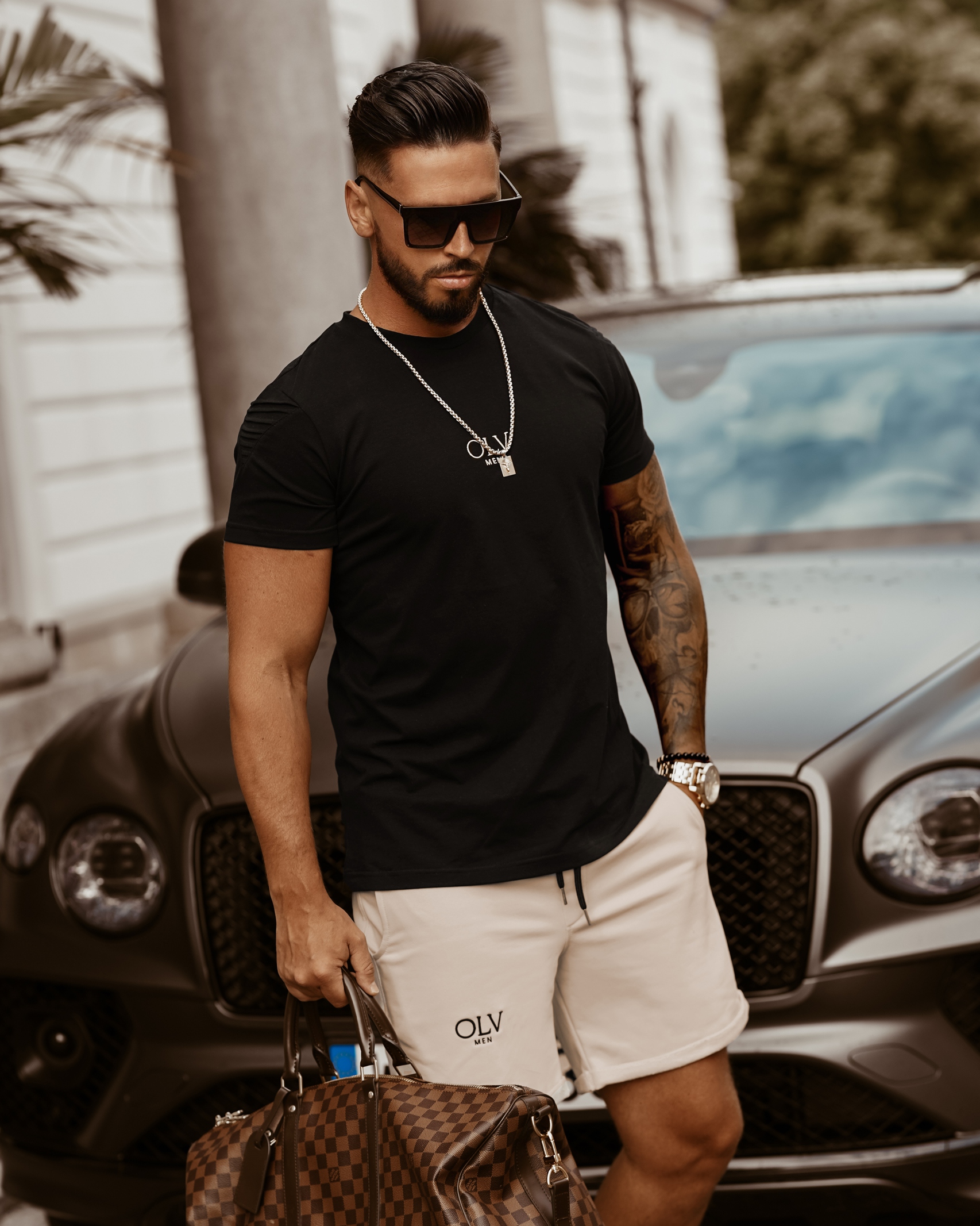 T-shirt męski bawełniany O'la Voga Arms czarny