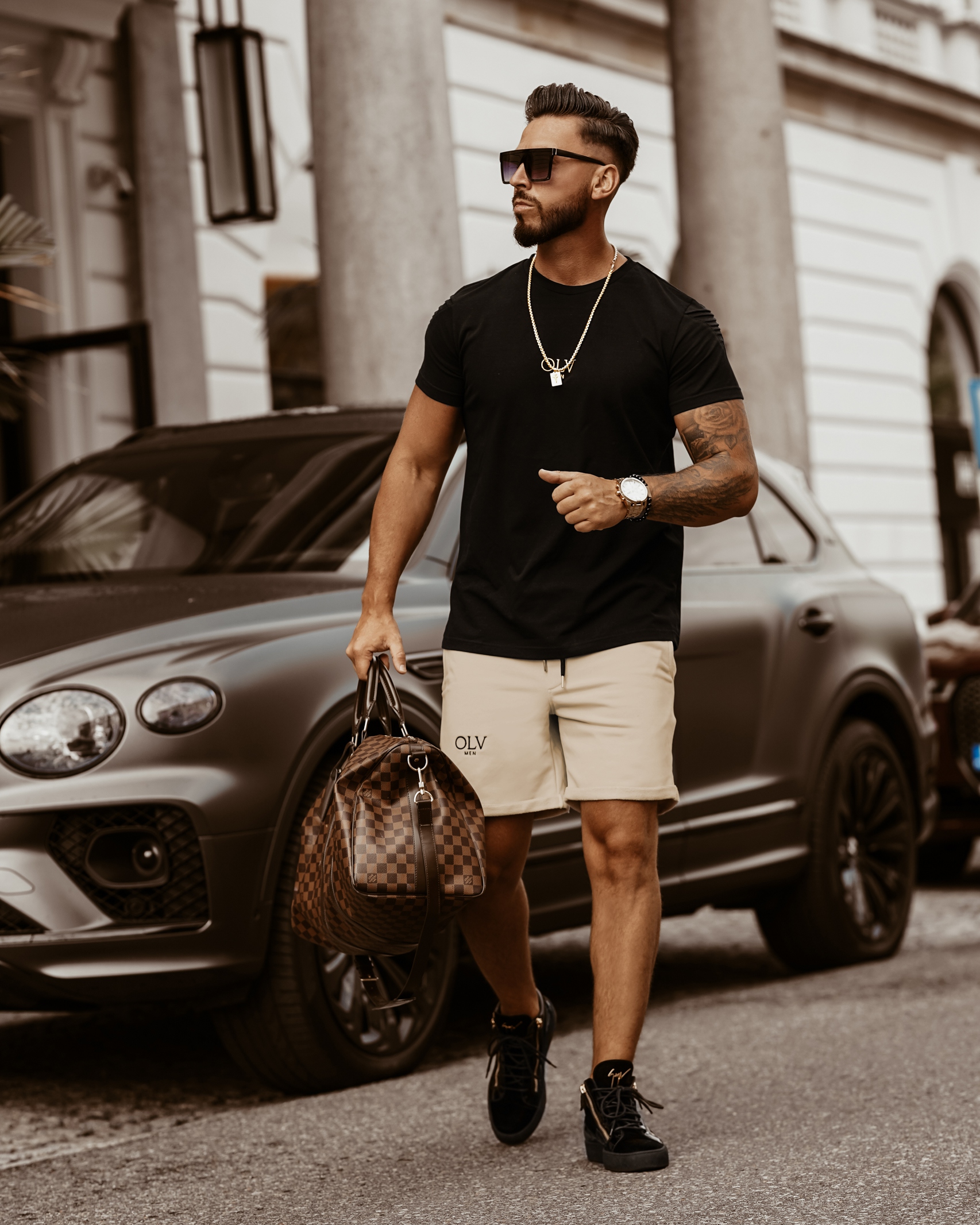 T-shirt męski bawełniany O'la Voga Arms czarny