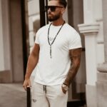 T-shirt męski bawełniany O'la Voga Arms biały