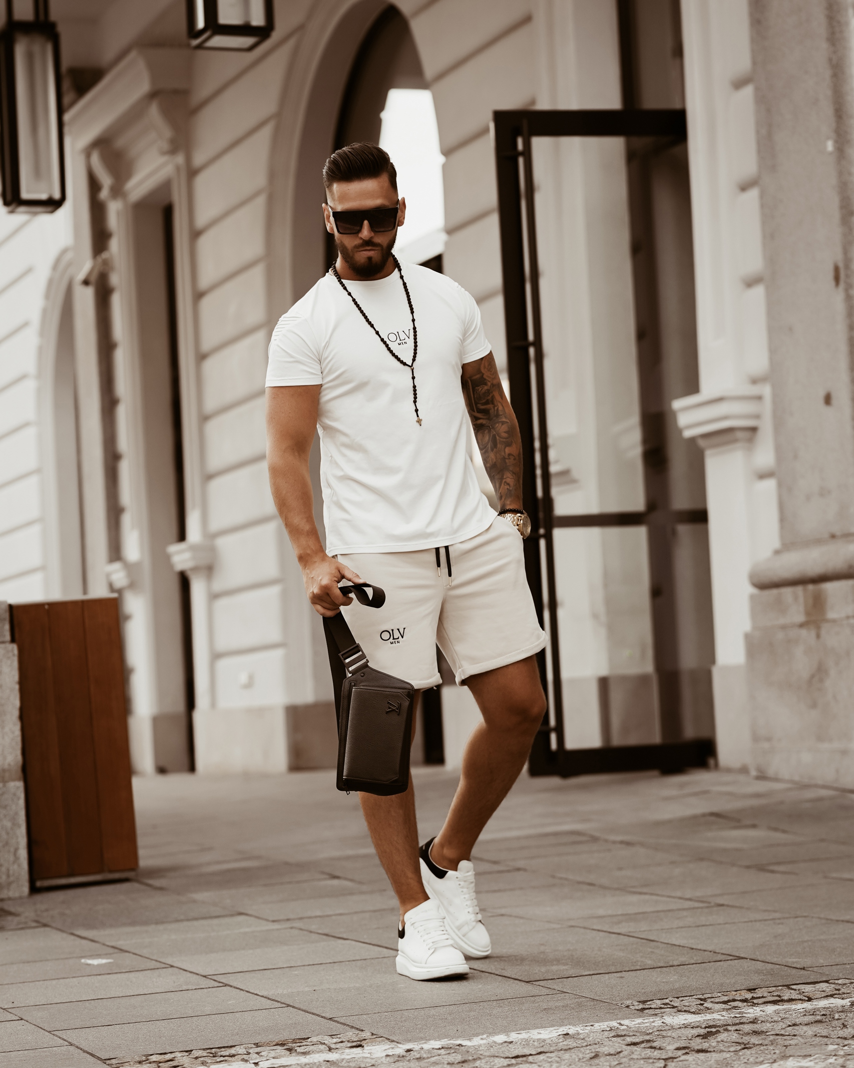 T-shirt męski bawełniany O'la Voga Arms biały