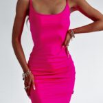 Sukienka połyskująca Ella Ola Voga amarantowa