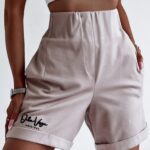 Spodenki z wysokim stanem Ola Voga Original Elegance beż