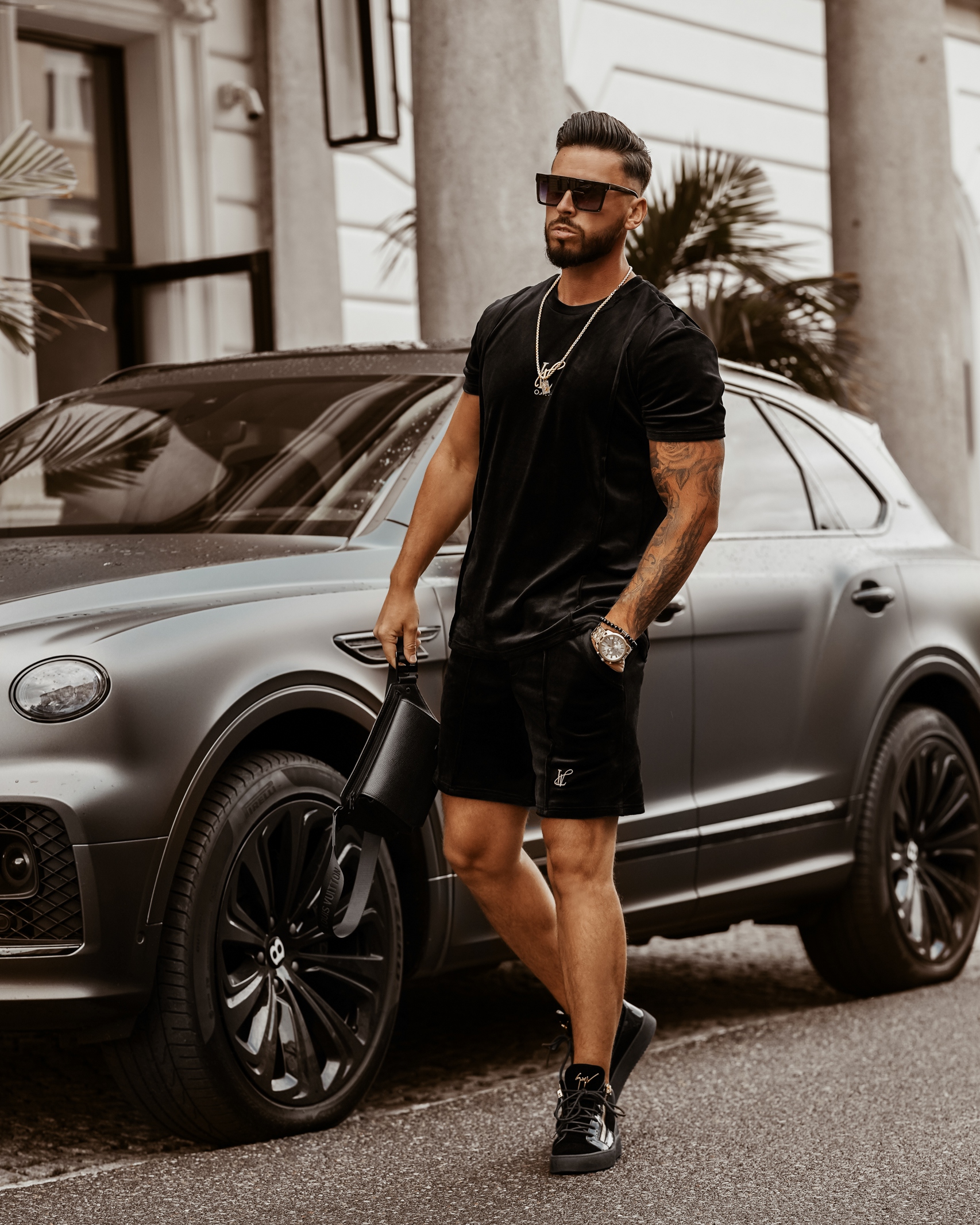 Komplet welurowy męski Deep Colors Ola Voga czarny