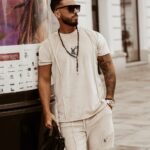 Komplet welurowy męski Deep Colors Ola Voga beżowy