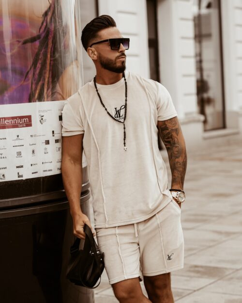 Komplet welurowy męski Deep Colors Ola Voga beżowy