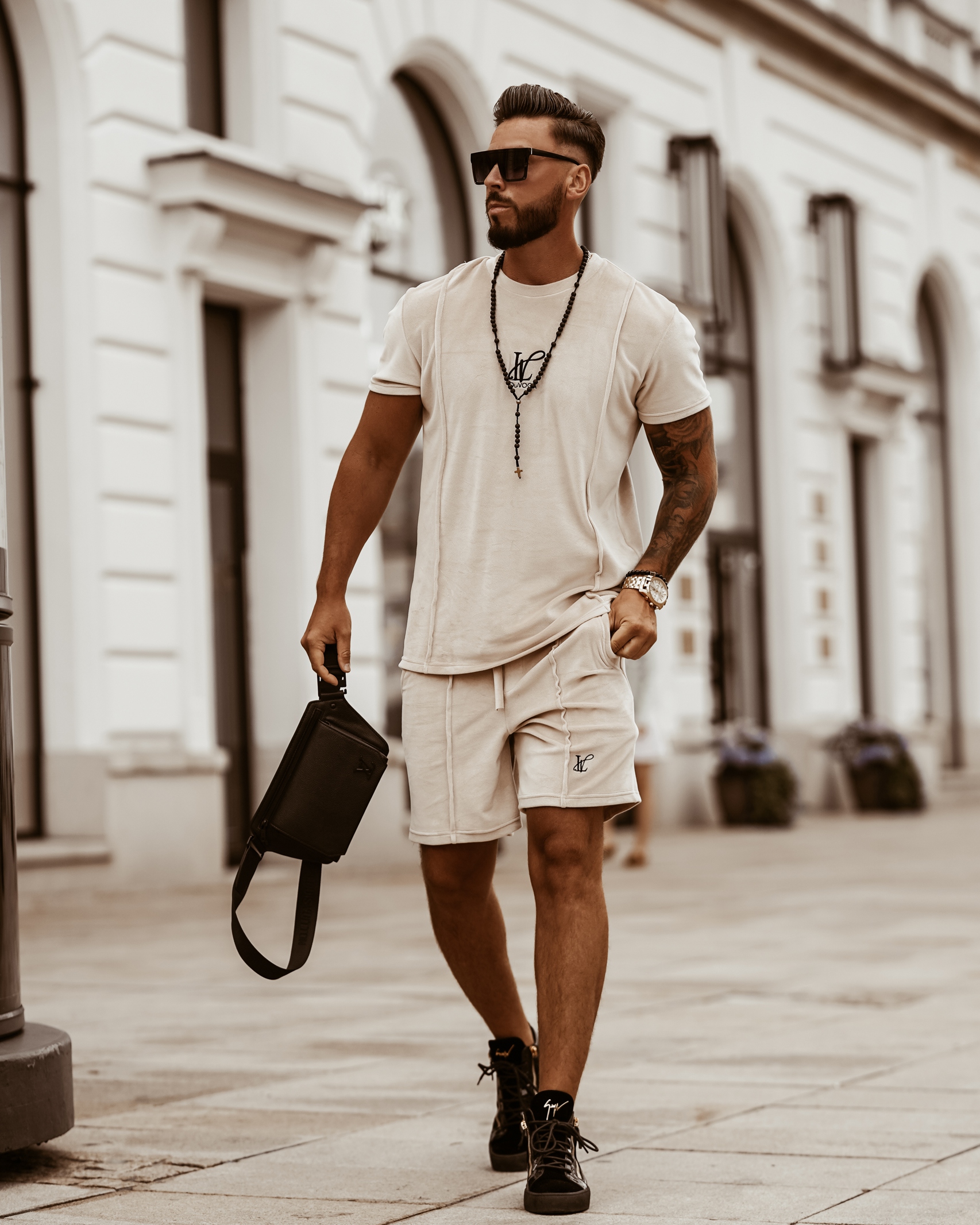 Komplet welurowy męski Deep Colors Ola Voga beżowy