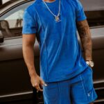 Komplet welurowy męski Deep Colors Ola Voga chabrowy