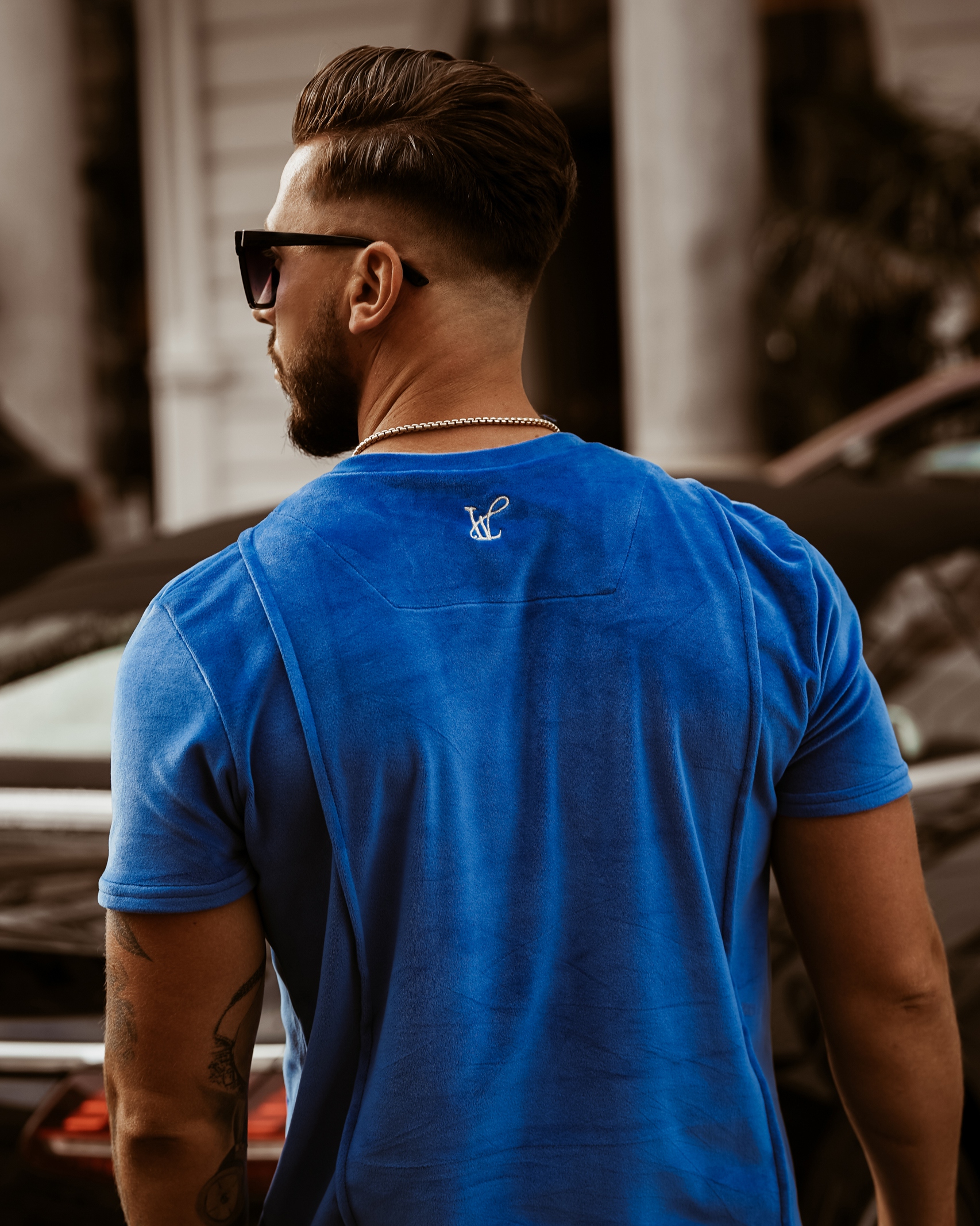 Komplet welurowy męski Deep Colors Ola Voga chabrowy