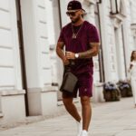 Komplet welurowy męski Deep Colors Ola Voga bordowy