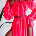 Komplet zwiewny Ola Voga Calypso neonowy różowy