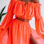 Komplet zwiewny Ola Voga Calypso neonowy pomarańczowy