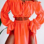 Komplet zwiewny Ola Voga Calypso neonowy pomarańczowy